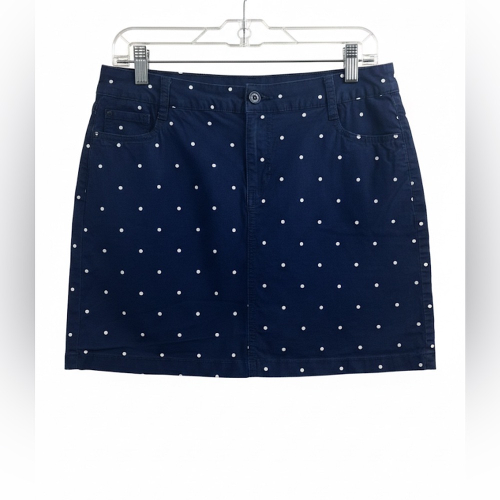 St. John's Bay Navy Polka Dot Skort